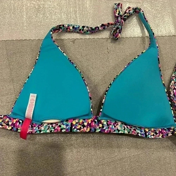 ❤️2/$30❤️[L]Victoria Secret Multi Colour Dots Halter Bikinis Top-  NWOT - Picture 3 of 6